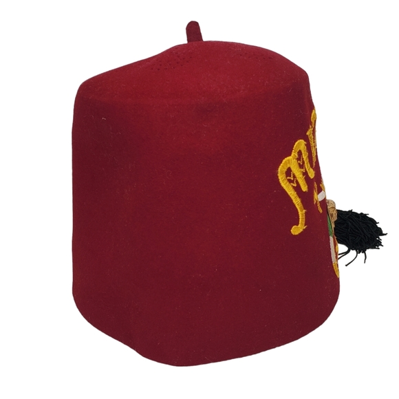 Vintage MIZPAH Masonic Temple Shriner Fez Hat Tassel Embroidered - Picture 6 of 9